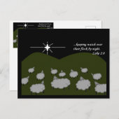 クリスマスの星の羊の群れを見たルカ28 ポストカード (正面/裏面)