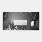 クリスマスの星の輝きのシルエットスプルック デスクマット (キーボード&マウス)