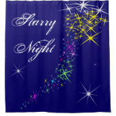 クリスマスの星空の夜 シャワーカーテン (正面)