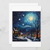 クリスマスの星空の夜 招待状 (正面/裏面)
