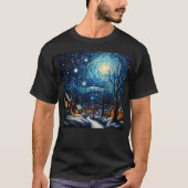 クリスマスの星空の夜 Tシャツ (正面)