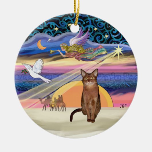 クリスマスの星 - ラディ アビシニアン セラミックオーナメント (正面)