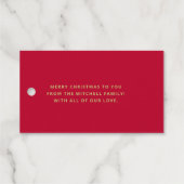 クリスマスの星 |手書きスクリプトホリデー金ゴールド ギフトタグ (裏面 (横))