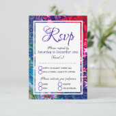 クリスマスの星 |抽象芸術冬 |フェスティバル料理 出欠カード (スタンド正面)