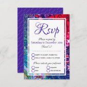 クリスマスの星 |抽象芸術冬 |フェスティバル料理 出欠カード (正面/裏面)