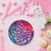 クリスマスの星 |抽象芸術紫薄紫 |フェスティバル ペーパープレート (パーティー)