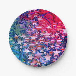 クリスマスの星 |抽象芸術紫薄紫 |フェスティバル ペーパープレート