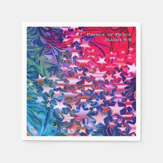 クリスマスの星 |抽象芸術 |フェスティバルカスタム紙 スタンダードカクテルナプキン (正面)