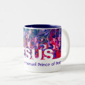 クリスマスの星 | JESUS |カスタマイズ可能な抽象芸術 ツートーンマグカップ (正面右)