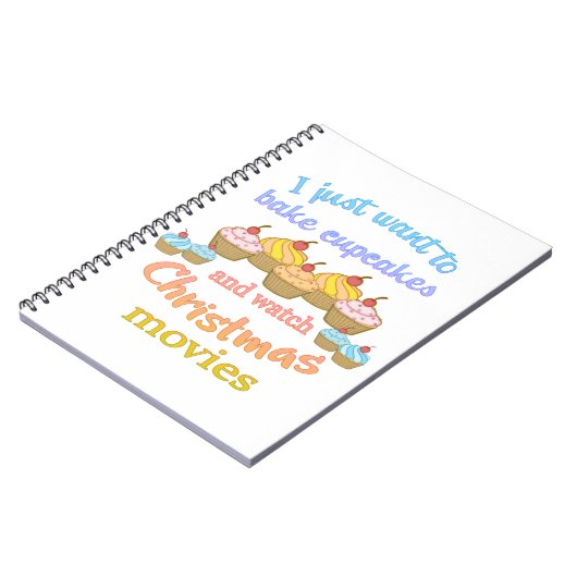 クリスマスの映画とカップケーキ ノートブック (左側)