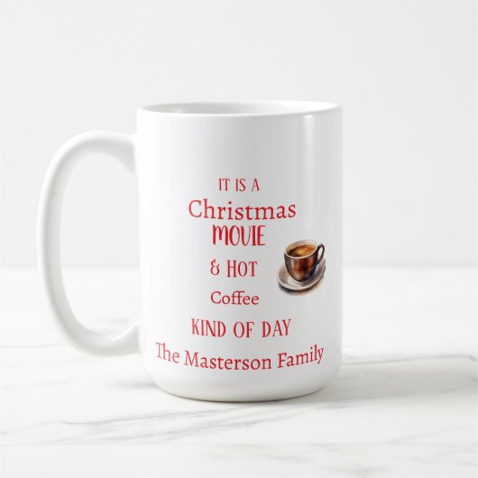 クリスマスの映画とホットコーヒーにぴったりな日 コーヒーマグカップ (左)