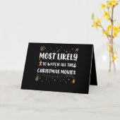 クリスマスの映画を最もよく見る人 カード (黄色い花)