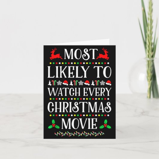 クリスマスの映画を最もよく見る カード (正面)