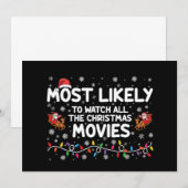 クリスマスの映画を最も多く見る家族 招待状 (正面/裏面)