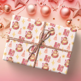 クリスマスの時代のグルーヴィーサンタ ラッピングペーパー