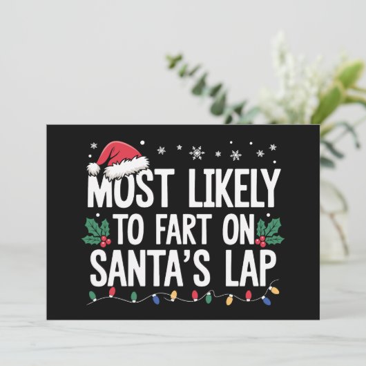クリスマスの時期にサンタさんの膝の上でおならをしそうな人 シーズンカード (スタンド正面)