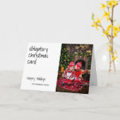 クリスマスの時期に必ず送られるユーモアあふれる写真 カード (黄色い花)