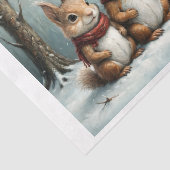 クリスマスの時期のリスの家族 薄葉紙 (詳細)