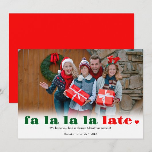 クリスマスの時期を逃した 遅れたクリスマスカード シーズンカード (正面/裏面)