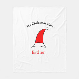 クリスマスの時期、サンタの赤い帽子 名前 シンプル 可愛い フリースブランケット
