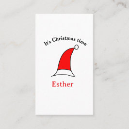 クリスマスの時期、サンタの赤い帽子 名前 シンプル 可愛い 名刺