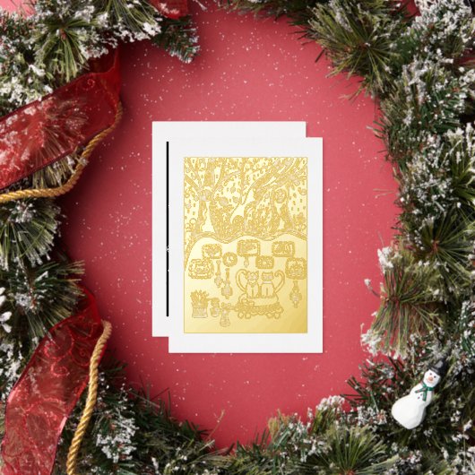 クリスマスの時期 箔シーズンカード (インサイチュ)