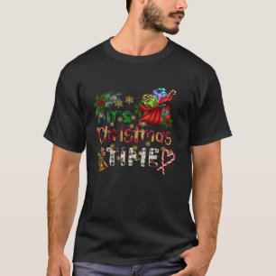 クリスマスの時間とクリスマスギフトキャンディケーンパジ Tシャツ