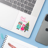 クリスマスの時間のシ独身のステッカー シール (ノートパソコンとiPhone)
