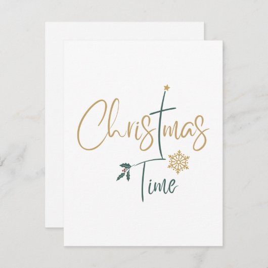 クリスマスの時間の美しいデザイン-カスタマイズカード シーズンカード (正面/裏面)