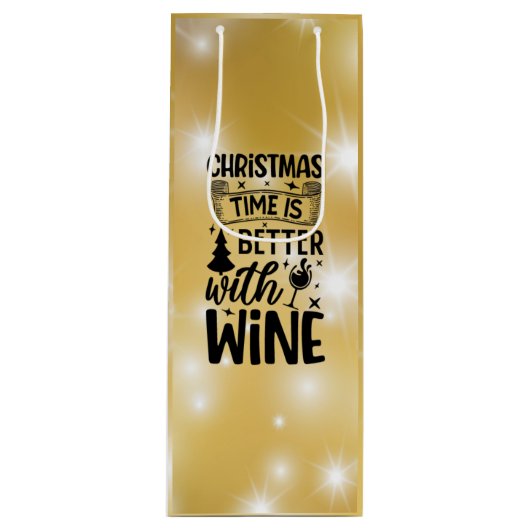 クリスマスの時間はワインと良い – ワイン抱き枕 ワインギフトバッグ (正面)