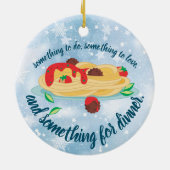 クリスマスの晩餐用スパゲッティグルメ セラミックオーナメント (裏面)