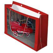 クリスマスの普通消防車のおもちゃワゴン ラージペーパーバッグ (正面アングル)