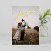 クリスマスの暖かい喜び 箔シーズンカード (立ち正面)