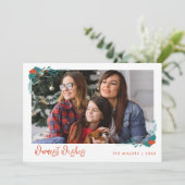 クリスマスの暖かい願いファミリーフォトホリデーカード シーズンカード (スタンド正面)