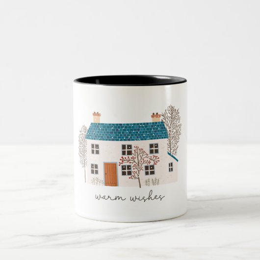 クリスマスの暖かい願い ツートーンマグカップ (中央)