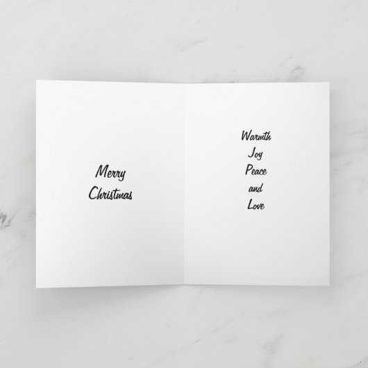 クリスマスの暖かさ、喜び、愛 シーズンカード (内部)