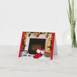 クリスマスの暖炉のカード カード