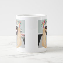 クリスマスの暖炉のシーンで黄色のラブラドール犬