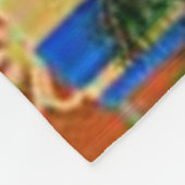 クリスマスの暖炉 フリースブランケット (角)