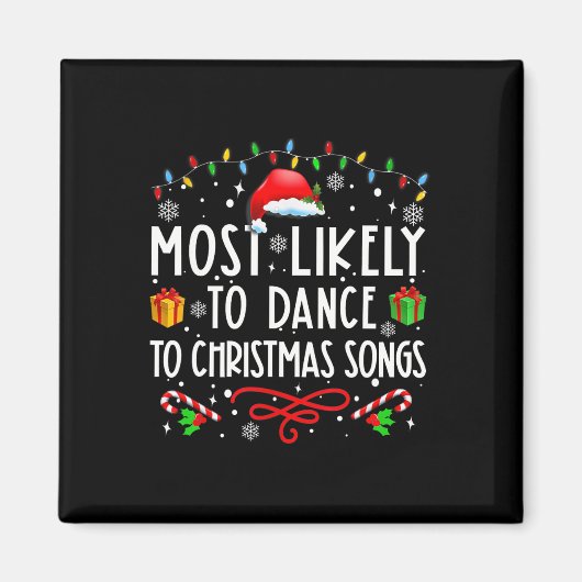 クリスマスの曲に合わせて踊る可能性大 クリスマス マグネット (正面)
