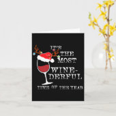 クリスマスの最もワインを飲む時間を女性たち カード (黄色い花)