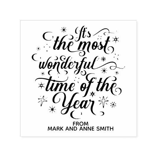 クリスマスの最も素晴らしい年の家族の名前 セルフインキングスタンプ (デザイン)