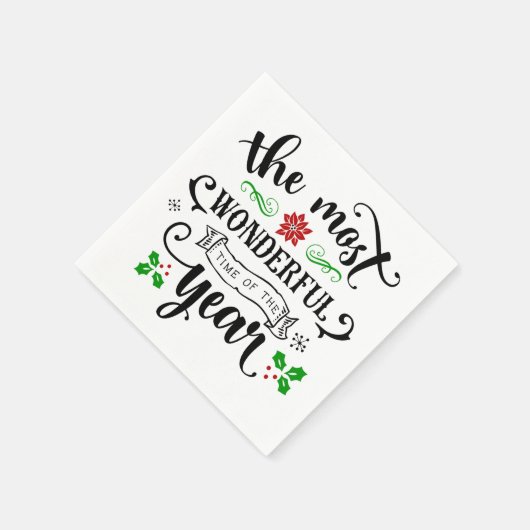 クリスマスの最も素晴らしい時期 | スタンダードカクテルナプキン (角)