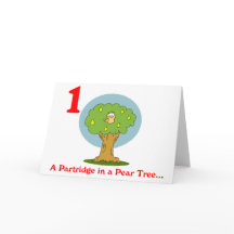 クリスマスの最初の日ナシの木に飾るヤマウズラ