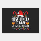 クリスマスの最後に贈り物を包む可能性が最も高い ラッピングペーパーシート (正面)