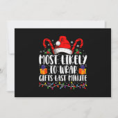 クリスマスの最後に贈り物を包む可能性が最も高い 招待状 (正面)