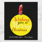 クリスマスの月が楽しいクリスマスワイン ワインラベル (シングルラベル)