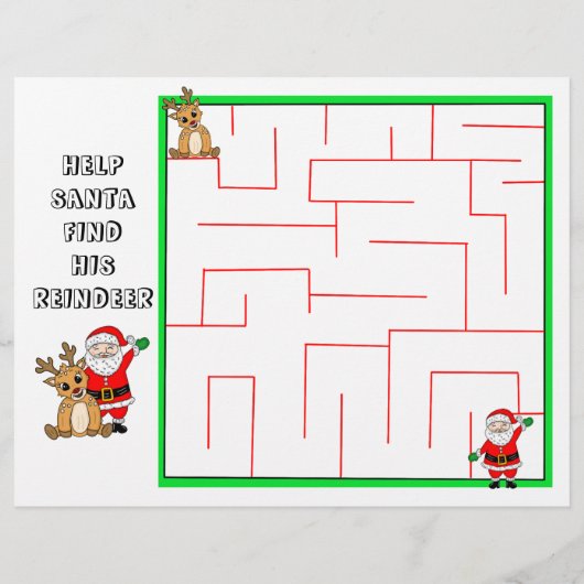 クリスマスの服装の単語検索と迷路子供へ (裏面)