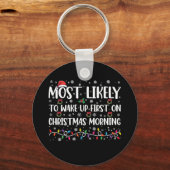 クリスマスの朝に最初に起きそうである キーホルダー (正面)