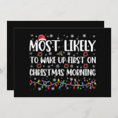 クリスマスの朝に最初に起きそうである 招待状 (正面/裏面)